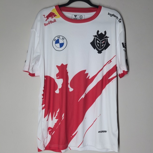 G2 ESPORTS 2022 Jersey Mens Large Rare Red White Video Games BMW Countries - Picture 1 of 6